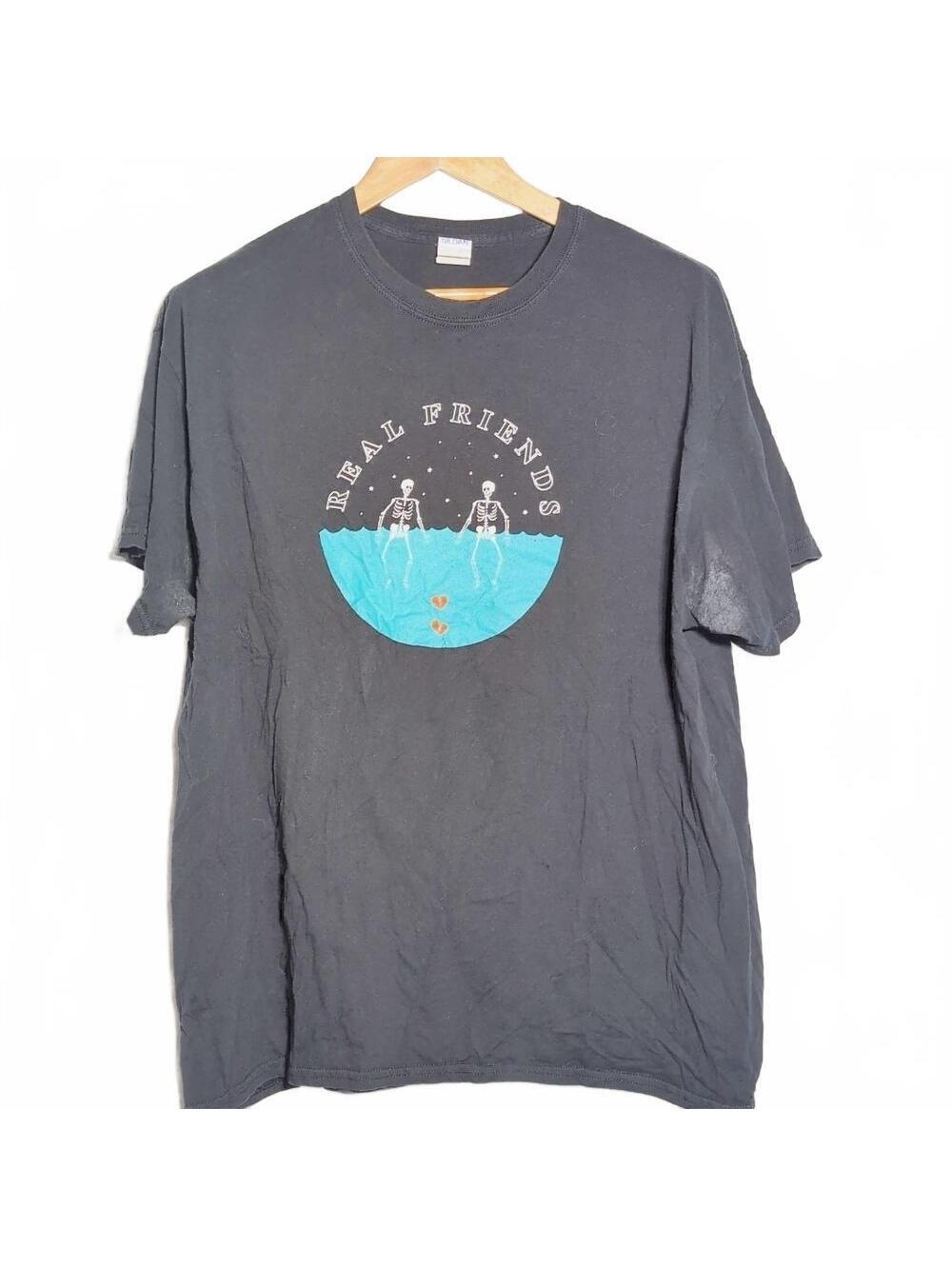 Gildan Real Friends Band Sz XL Black Tee